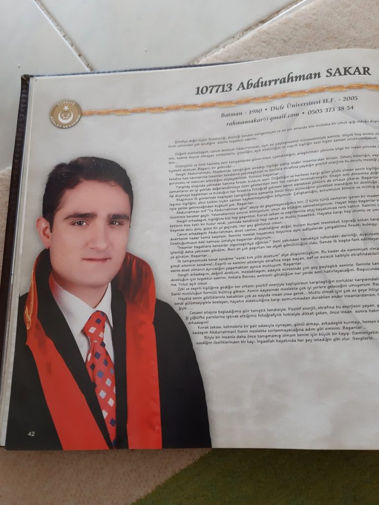Purge victim judge Abdurrahman Sakar who has been suffering from cancer: “I want to die”