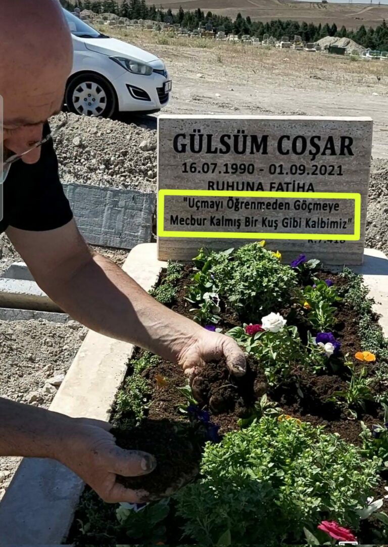 The tombstone of former woman judge Gülsüm Coşar, who died in exile at the age of 31, explains what millions went through due to the persecution of the State of Emergency: “Our heart is like a bird forced to migrate before learning to fly”